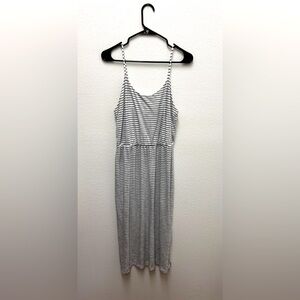 White and black striped dress